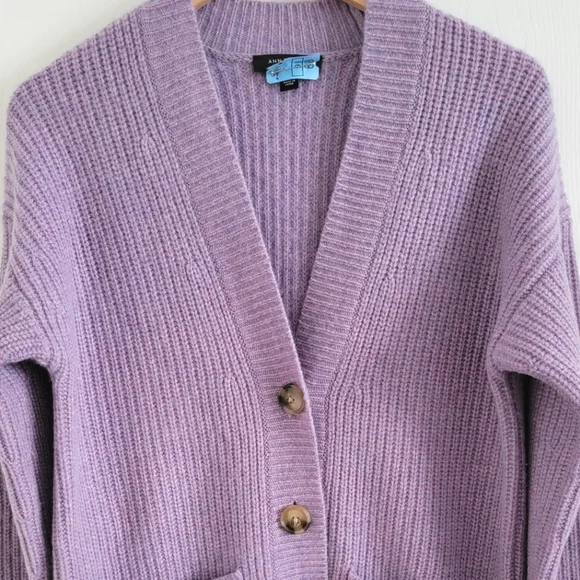 Cashmere Plaited Raglan Cardigan, Size XS - Picture 8 of 14